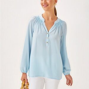 NWT Lilly Pulitzer Elsa Silk Shirt in Bluette